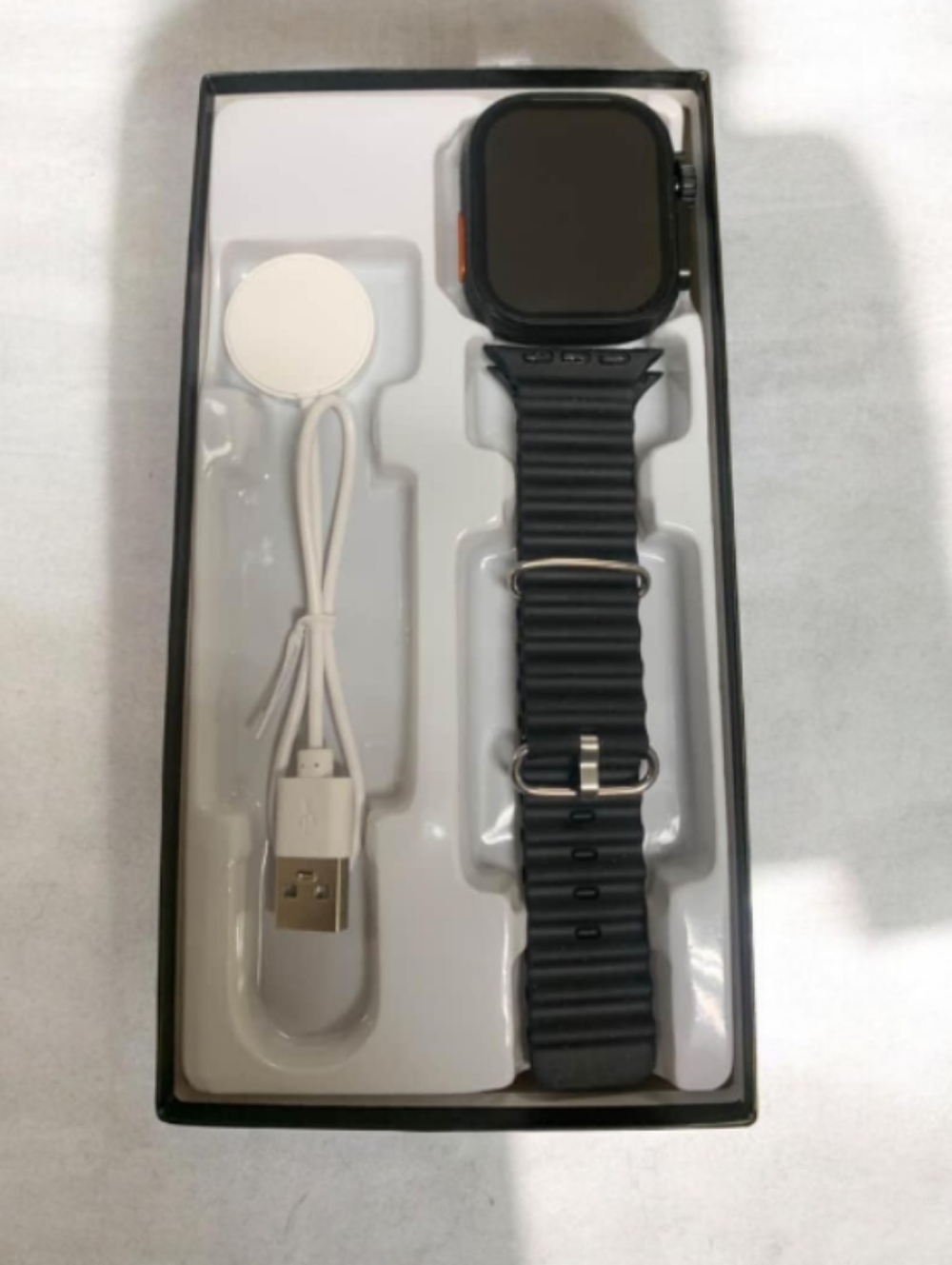 C900 Ultra 2 Black Smartwatch with Silicone Strap and Magnetic Charger